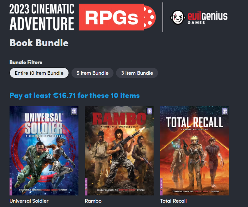 Humble Book Bundle – 2023 Cinematic Adventure RPGs – The Kind GM